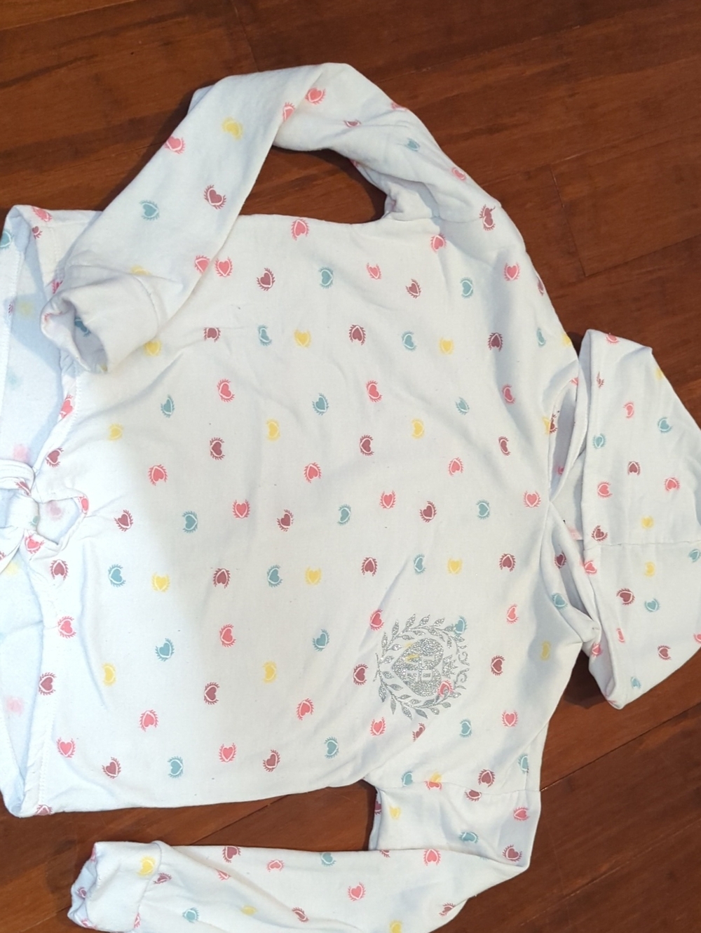 Insta Girl Sport White Hoodie with Multi Color Heart Print